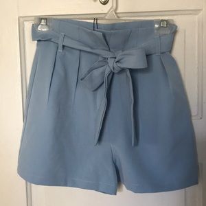 Nasty Gal pastel blue paper bag shorts size 4